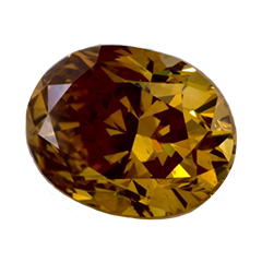 Фантазийный яркий Желтый- Оранжевый бриллиант, 0.55 карат 